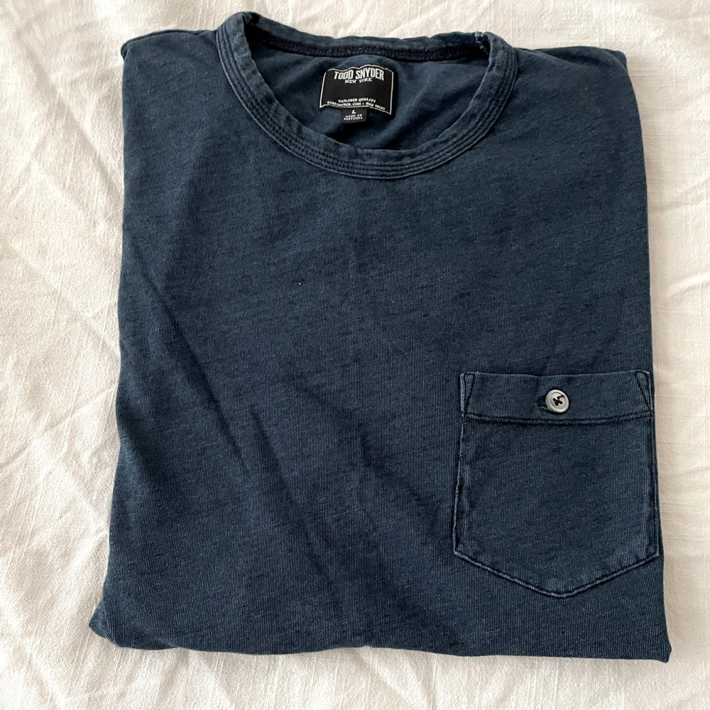 Todd Snyder Indigo Slub Pocket T Large
